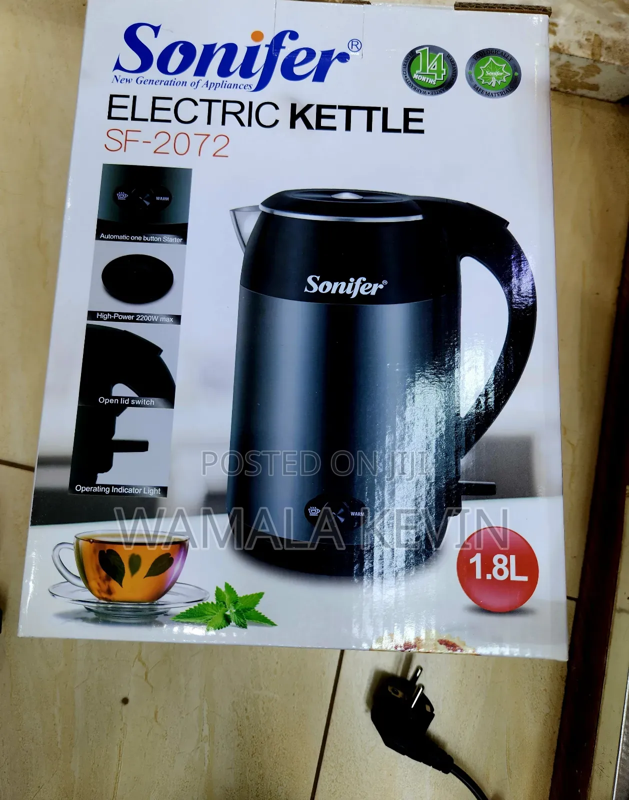 Electric Kettle 1.8l Sonifer