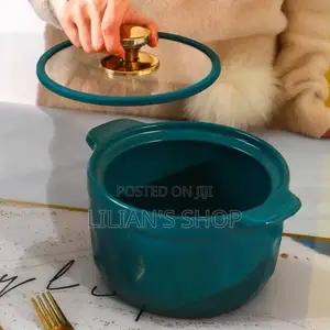 3pcs Dark Green Teal Ceramic Serving Bowls Green