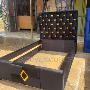 Gold Designed Blak Bed