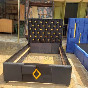 Gold Designed Blak Bed