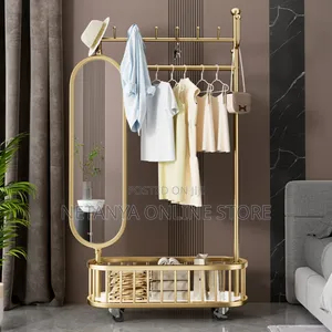 Elegant Clothes Rack With Dressing Mirror