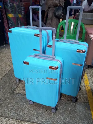 Rubber Plastic Suitcases.3pcs. Fullset.( Blue)