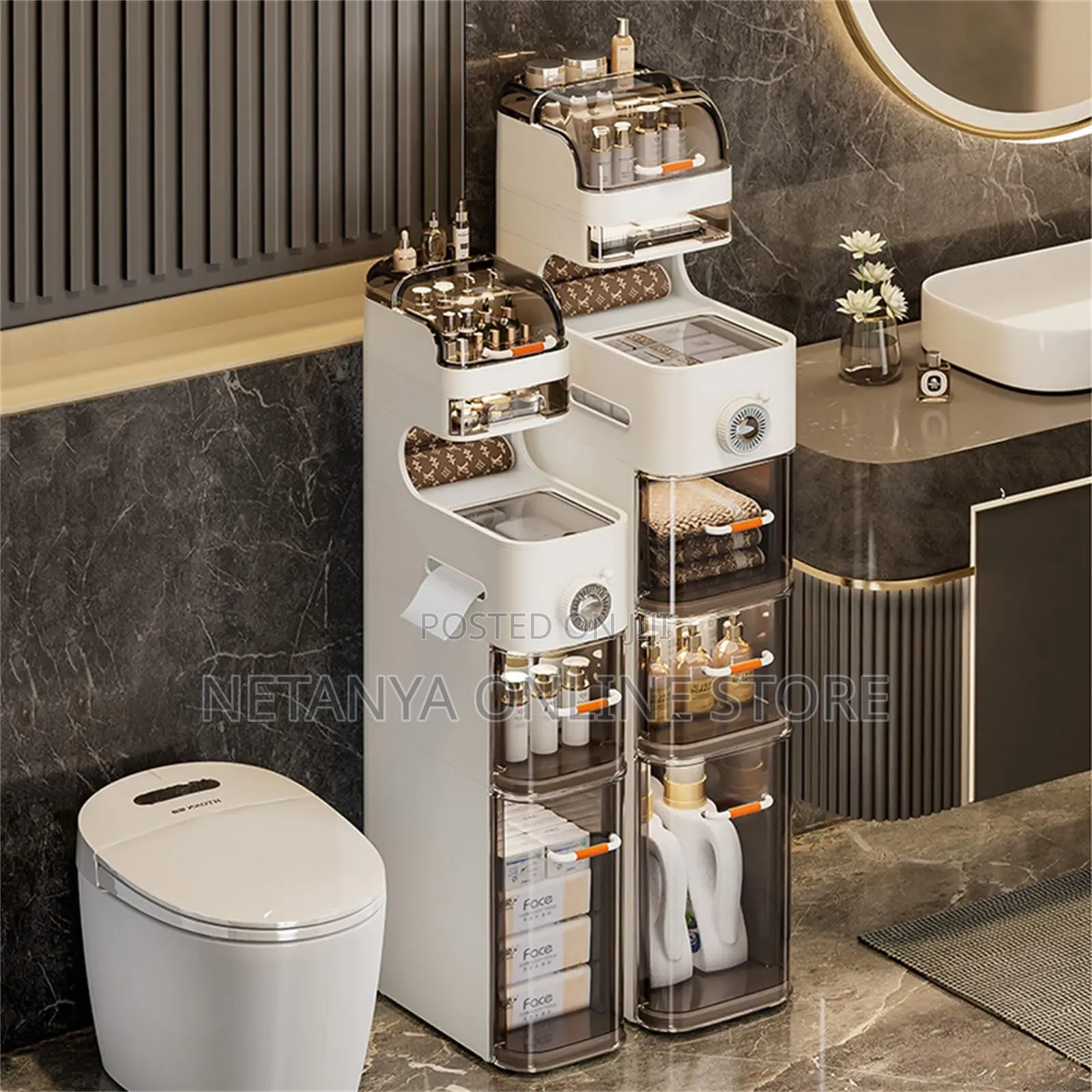 Bathroom Standing Storage Cabinet With Drawers