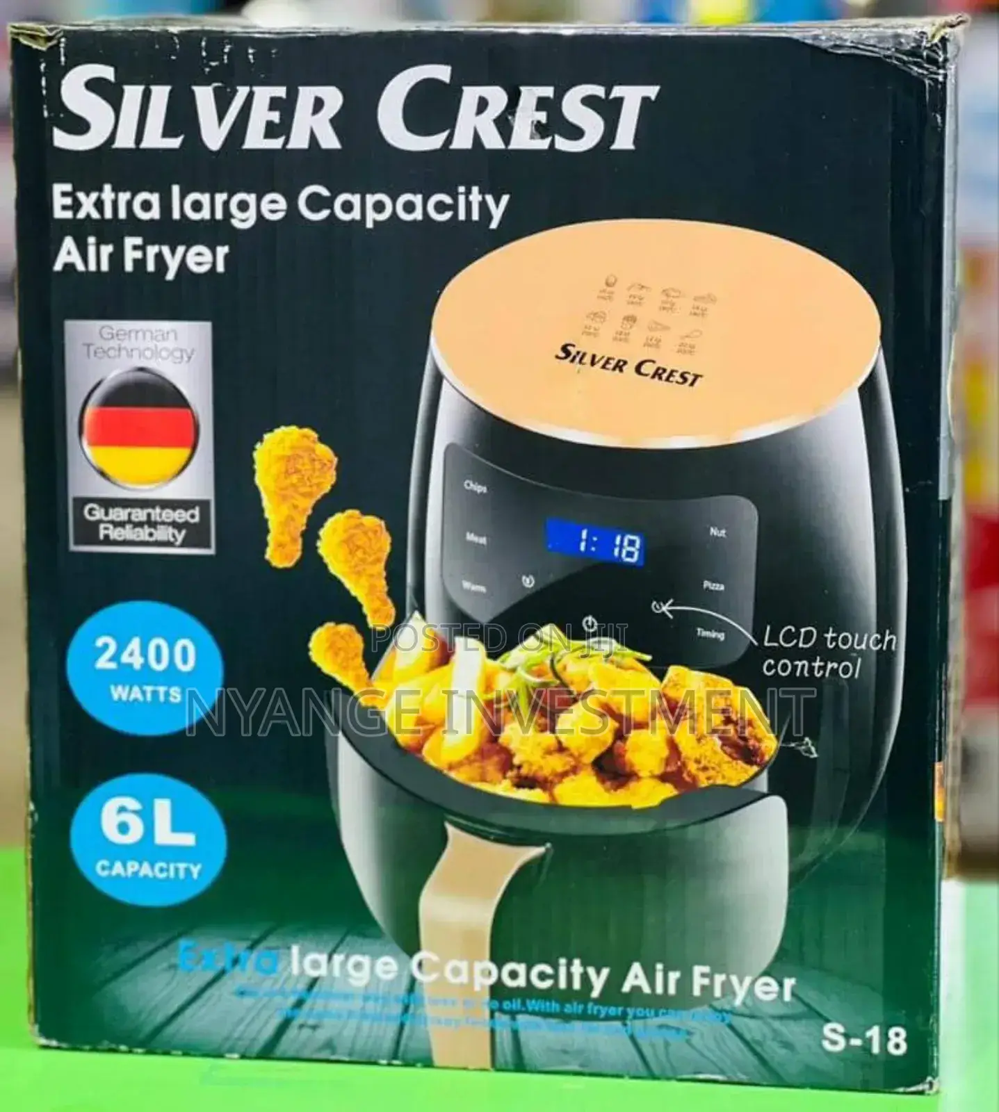 6 Litres Silvercrest Air Fryer . 6l Airfryer