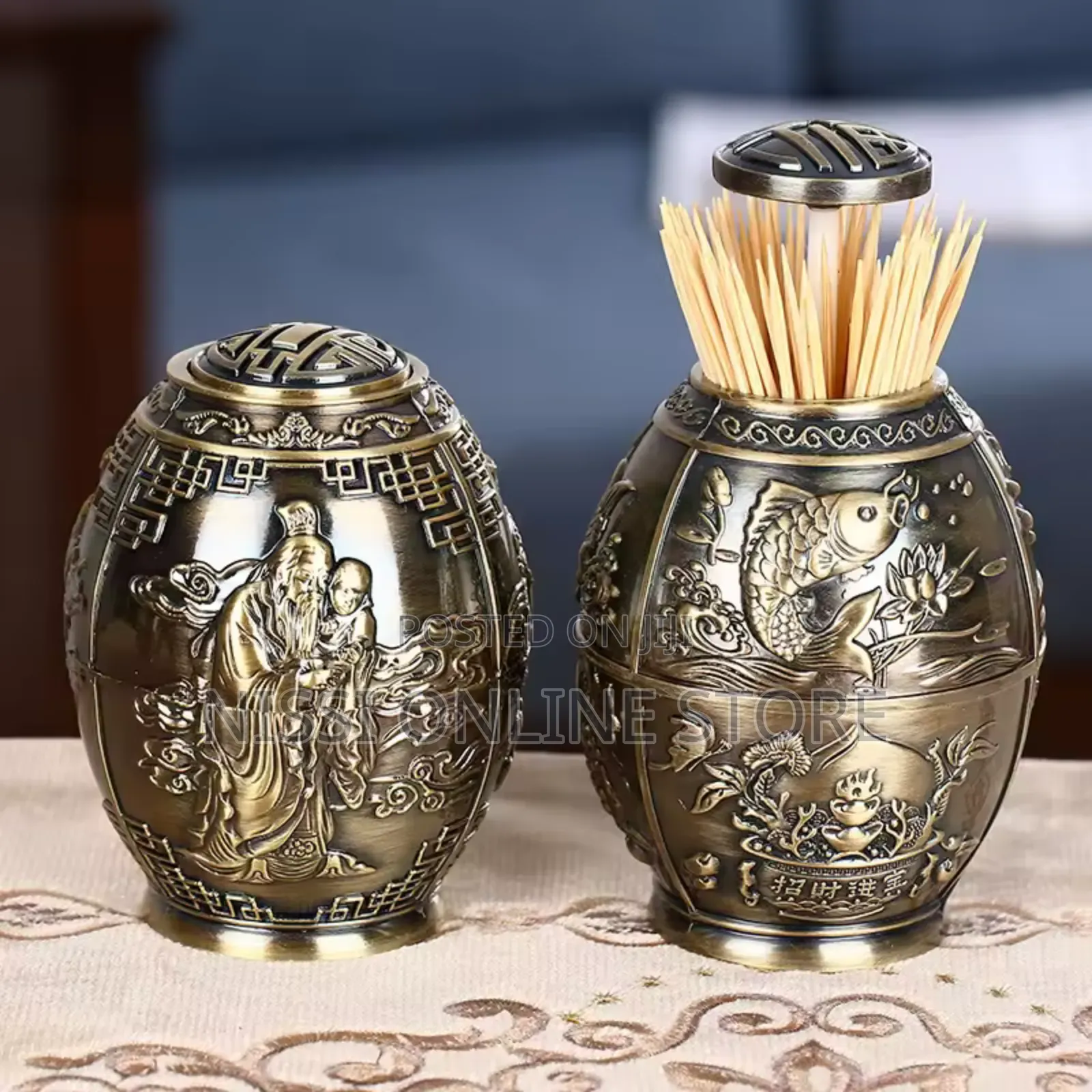 Fashion Metal Retro Toothpick Holder Box