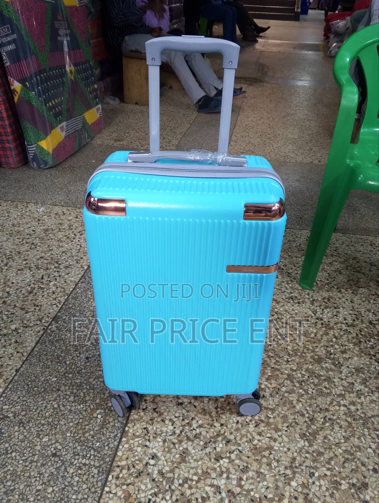 Original Rubber Plastic Suitcases. Small.( Blue)