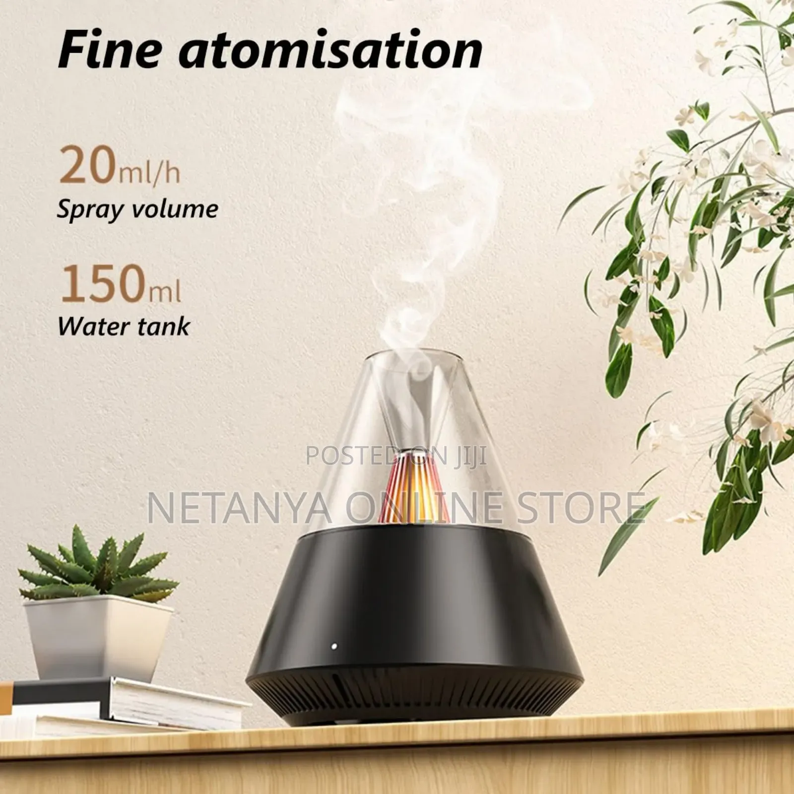 Ultrasonic Realistic Flame Aroma Humidifier