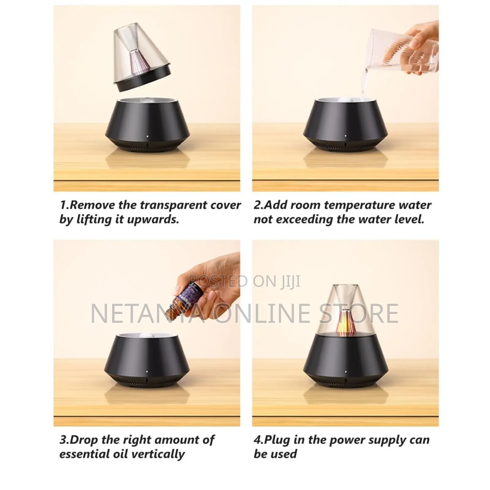 Ultrasonic Realistic Flame Aroma Humidifier