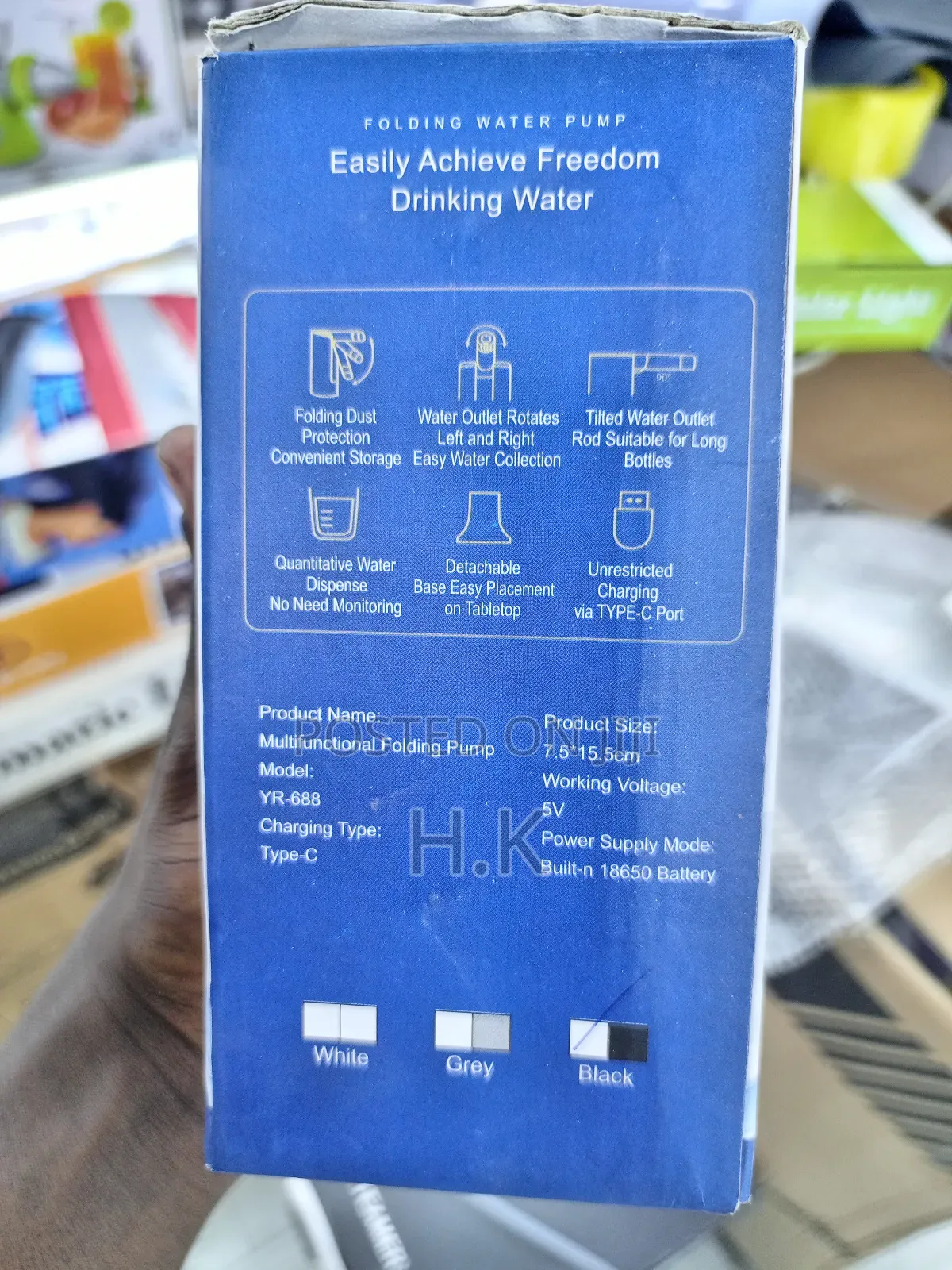 Kings Pompa Galon Elektrik Foldable Water Pump