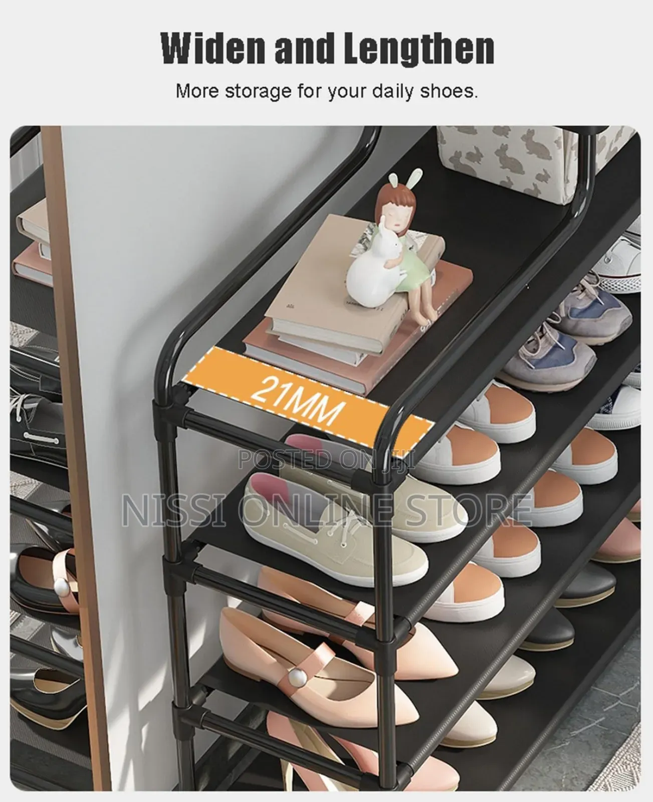 Multi Layer Entrance Shoe Rack With Storage Frame