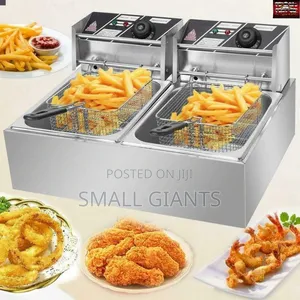Pixel Commercial Double Deep Fryer, 12 Liters / 12l – Silver