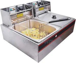 Pixel Commercial Double Deep Fryer, 12 Liters / 12l – Silver