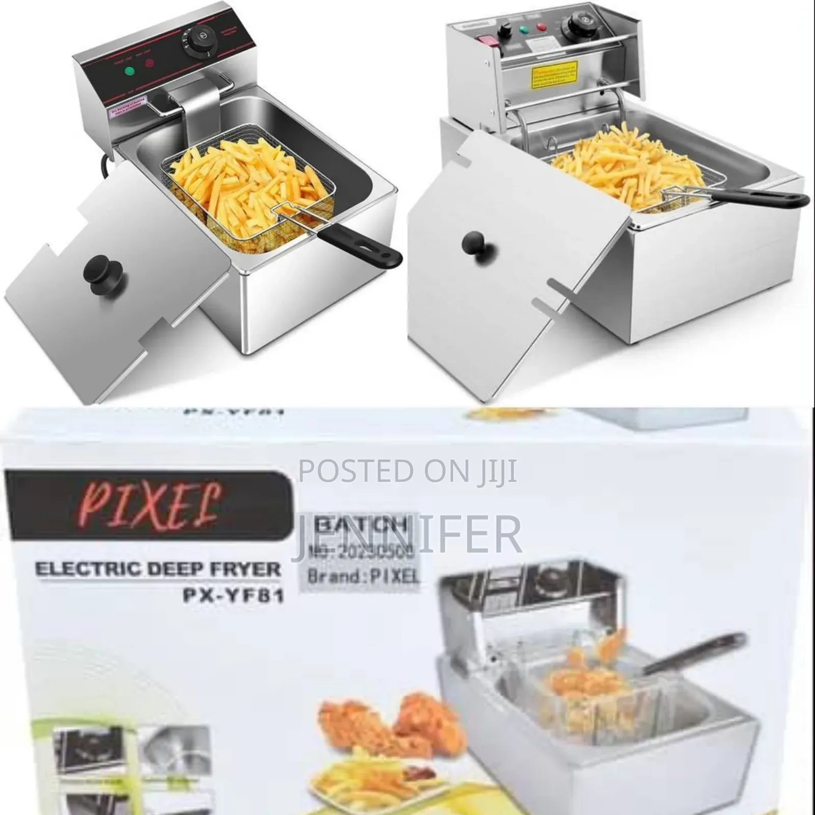 Pixel 6 Litres Commercial Deep Fryer Stainless Steel -Silver