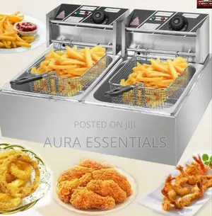 Pixel Commercial Double Deep Fryer, 12 Liters / 12l –Silver