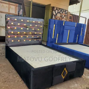 Gold Designed Blak Bed