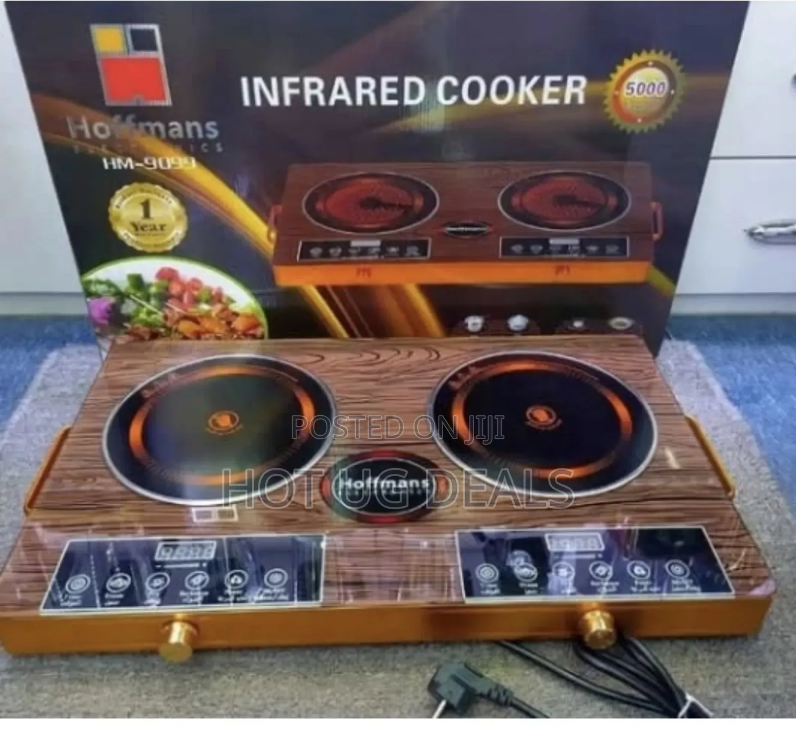 Hoffmans  2 Burner Infrared Cooker Hot Plate Stove - Brown