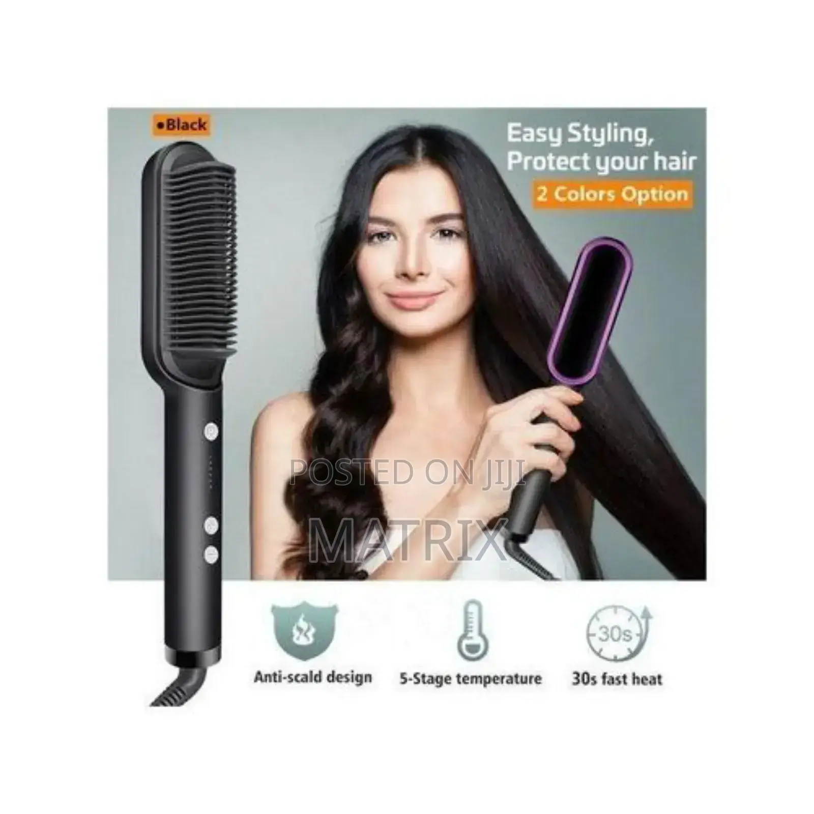 2 in 1 Hot-Air Hair Styling Comb Straightener Hair Brush -