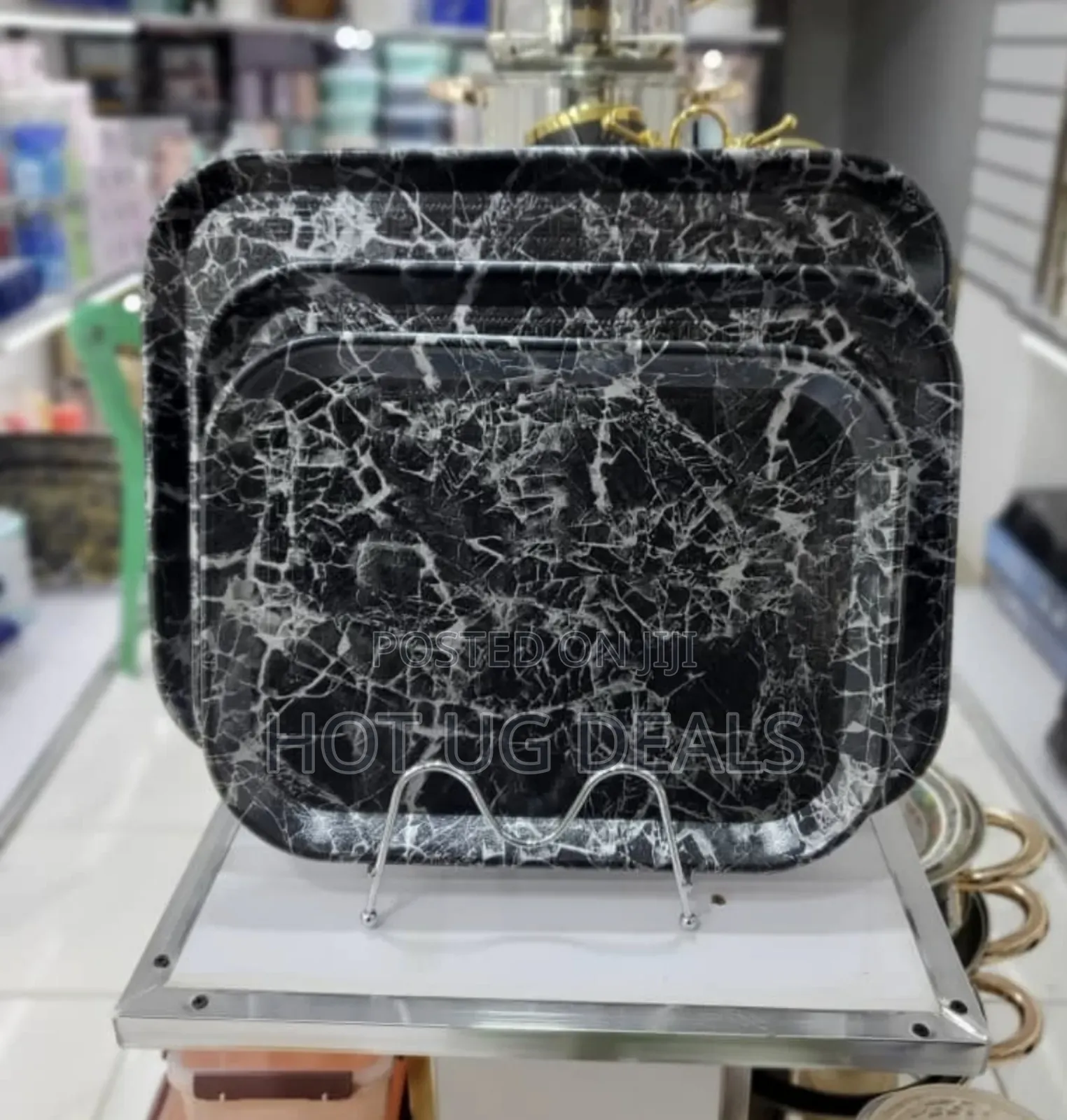 3 Piece Serving Trays-black