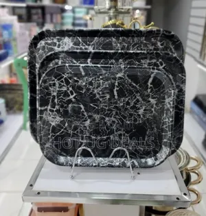 3 Piece Serving Trays-black
