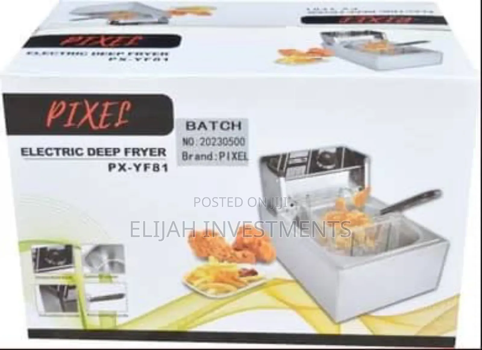 Pixel 6 Litres Commercial Deep Fryer Stainless Steel–Silver