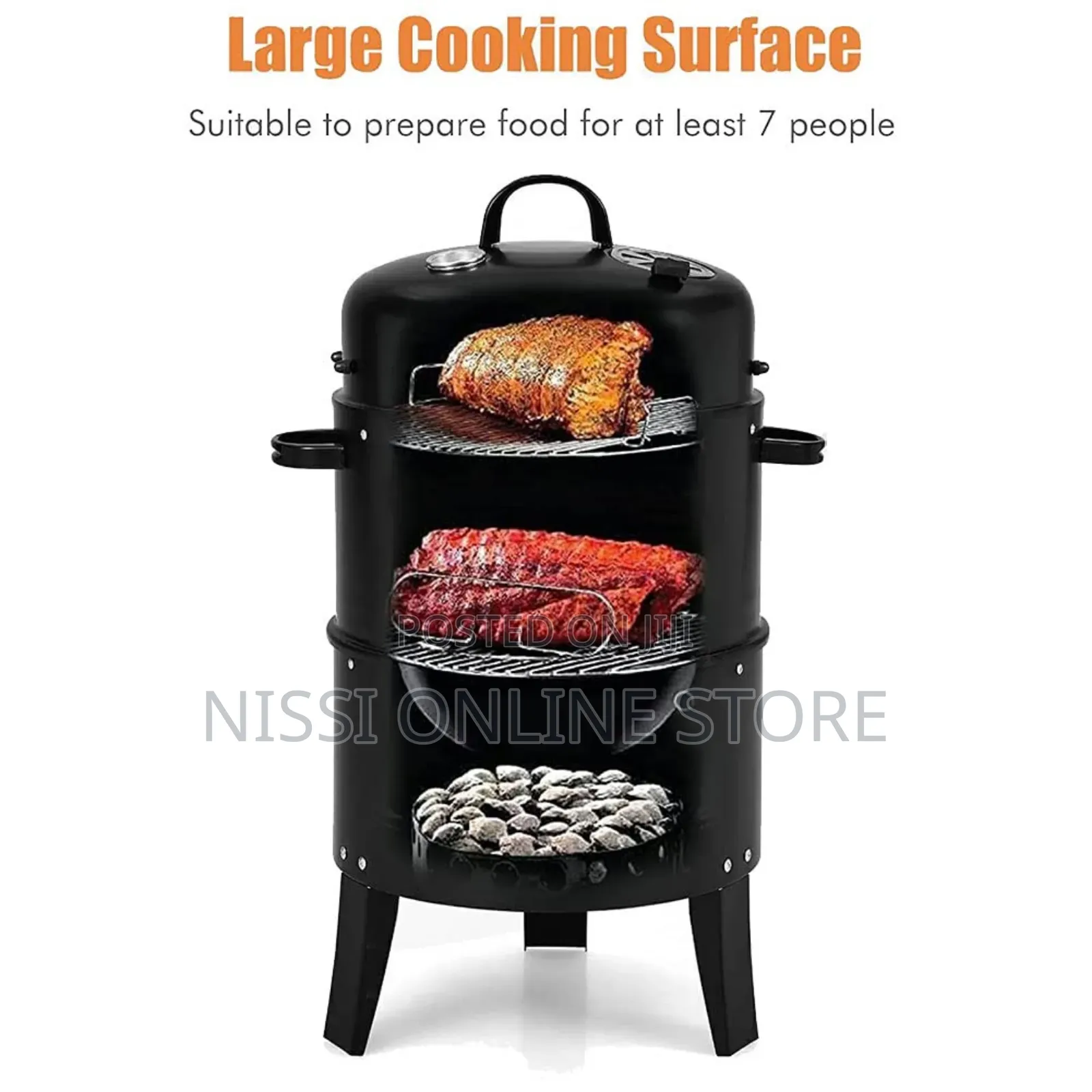 3 in 1 Multipurpose Charcoal Barbecue Smoker Grill