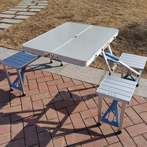 Portable Foldable Picnic Table With Attached Sits