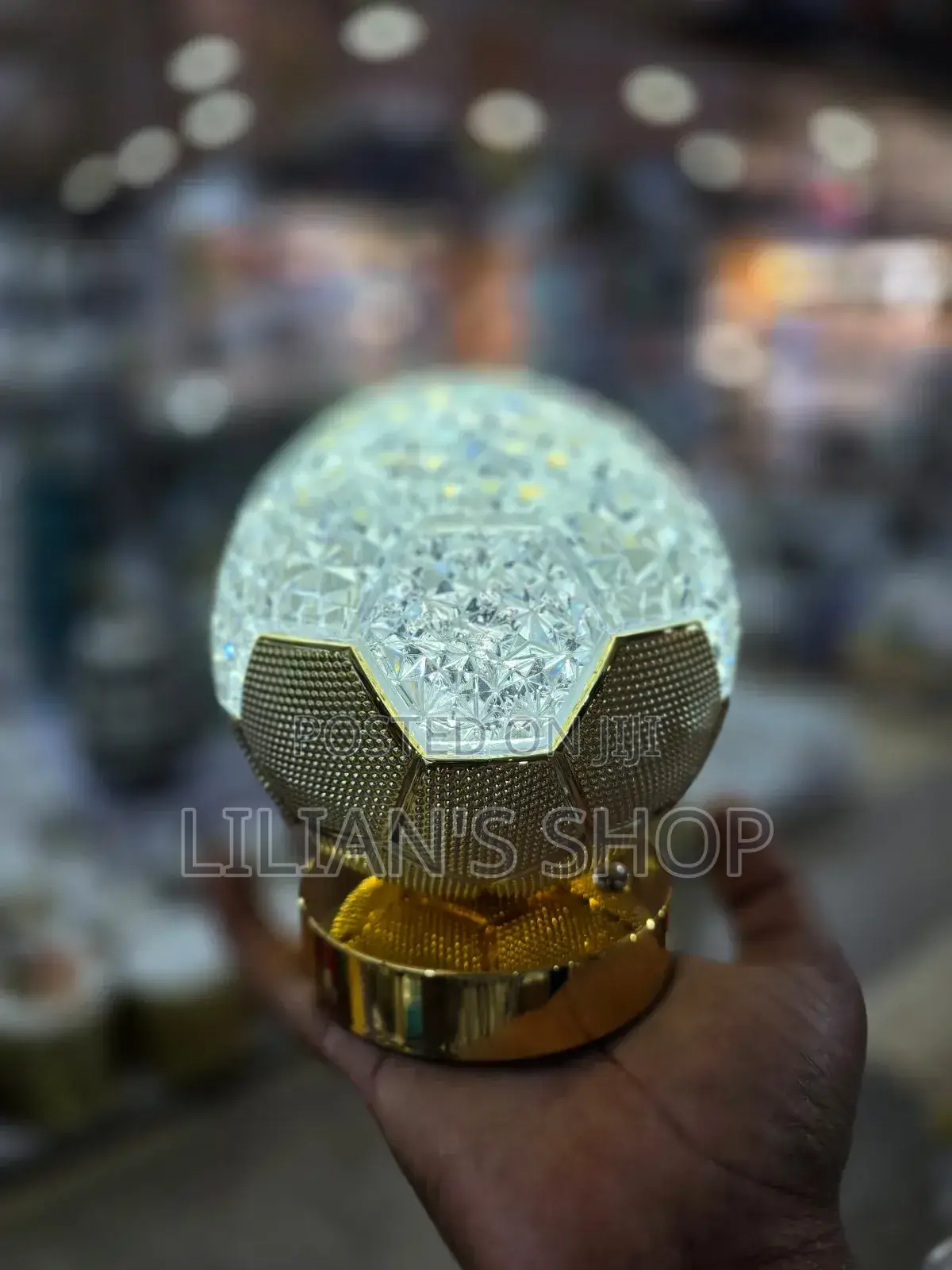 Round Gold Crystal Led Lamlp