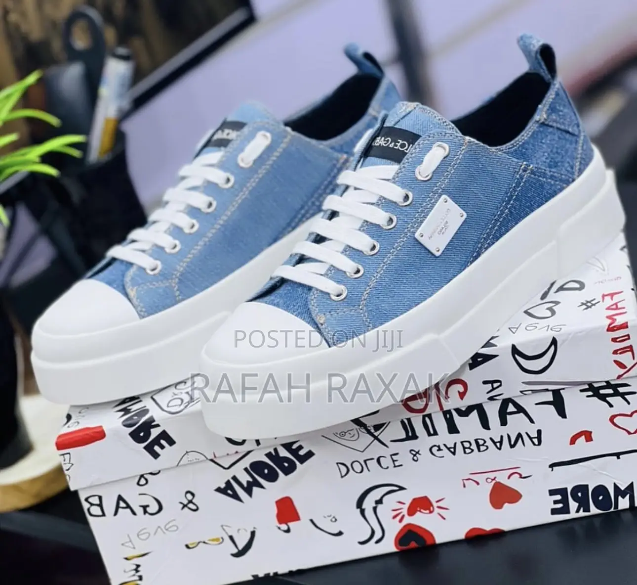 Original Men’S Denim Dolce Gabbana Luxury Sneakers