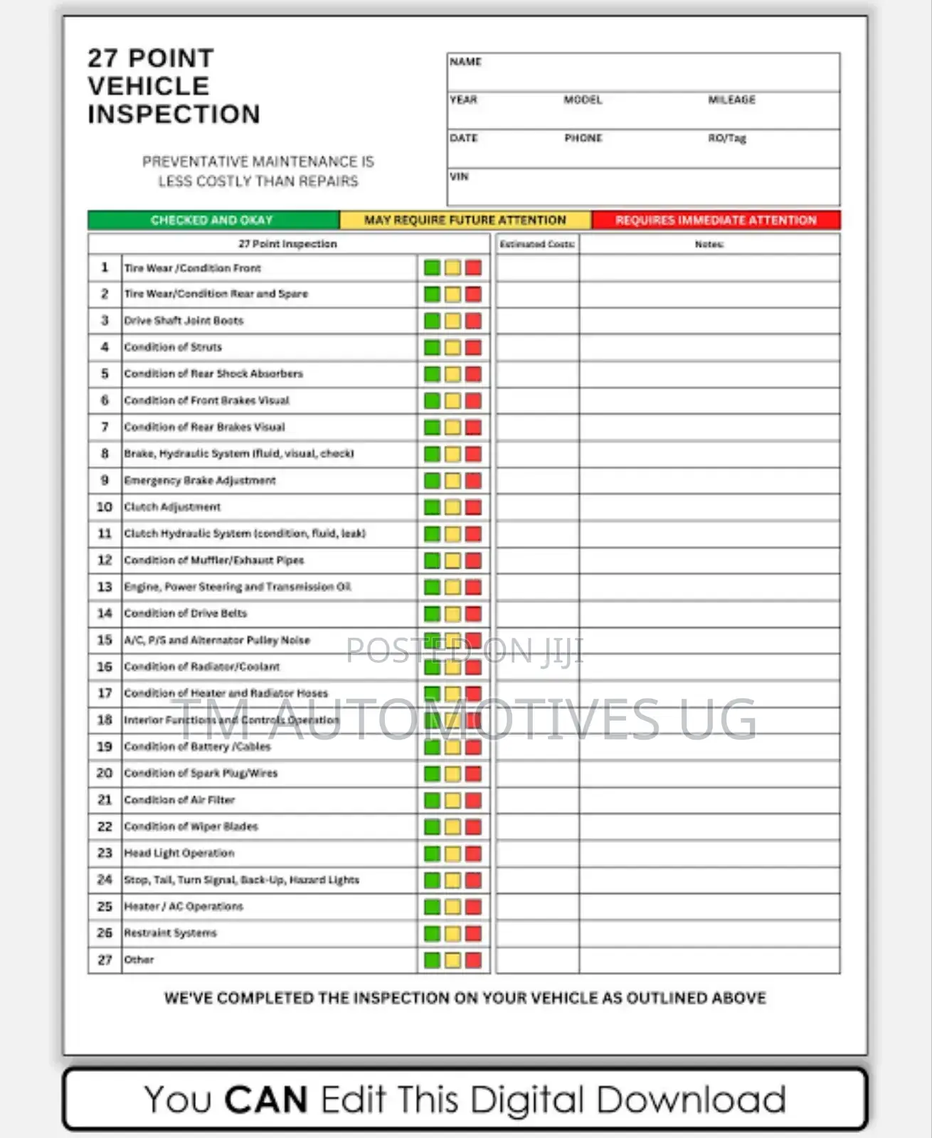 Pre and Post Purchase Car Inspection