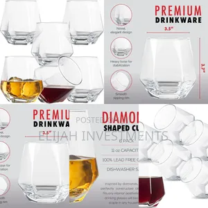 6pcs 310ml Diamond Whiskey Glasses