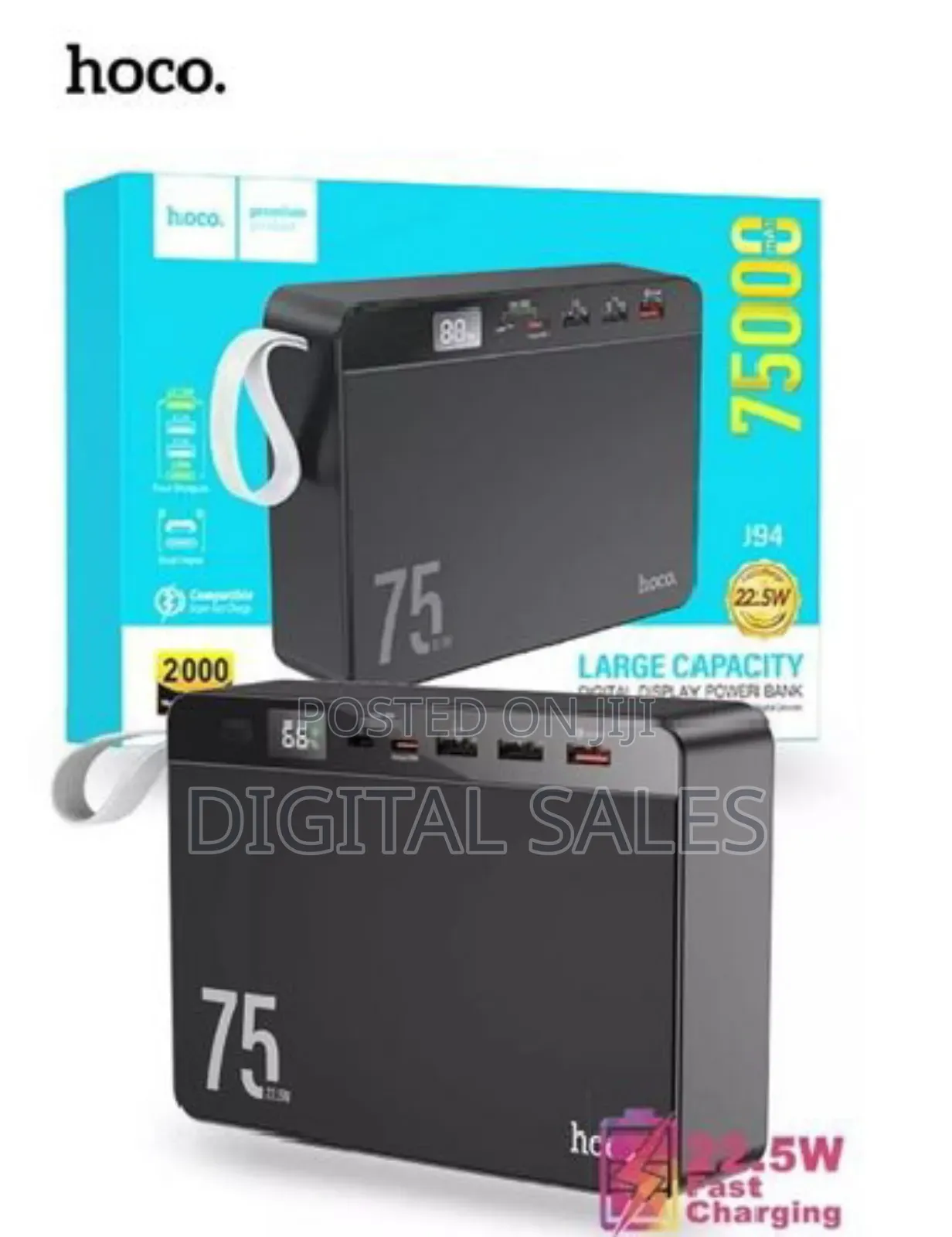 Hoco Large Capacity Laptop Power Bank_black