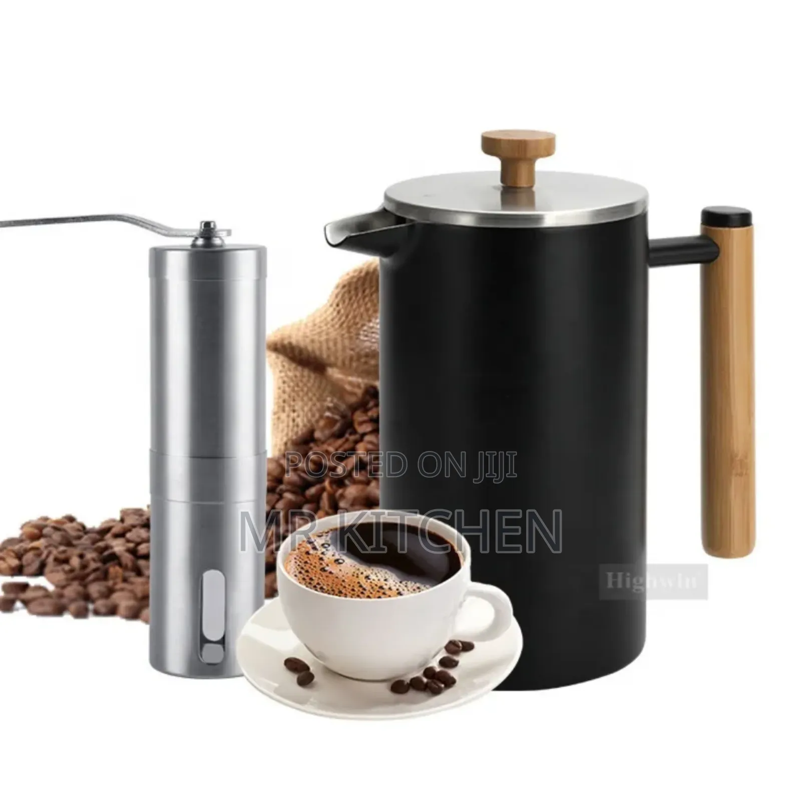 Metallic French Press Coffee Maker