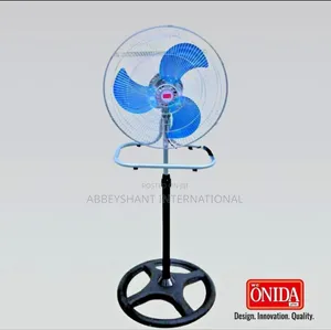 Onida Stand Fan 18" Industrial Fan - Silver Black