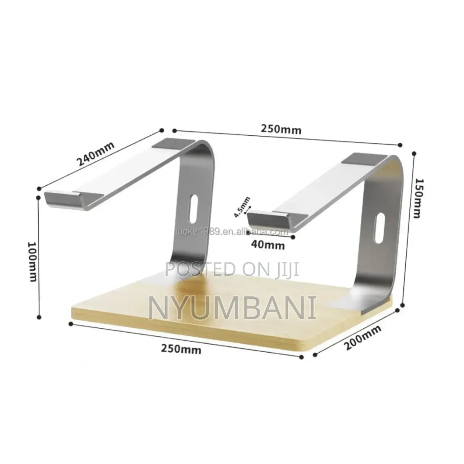 Wooden Base Laptop Stand