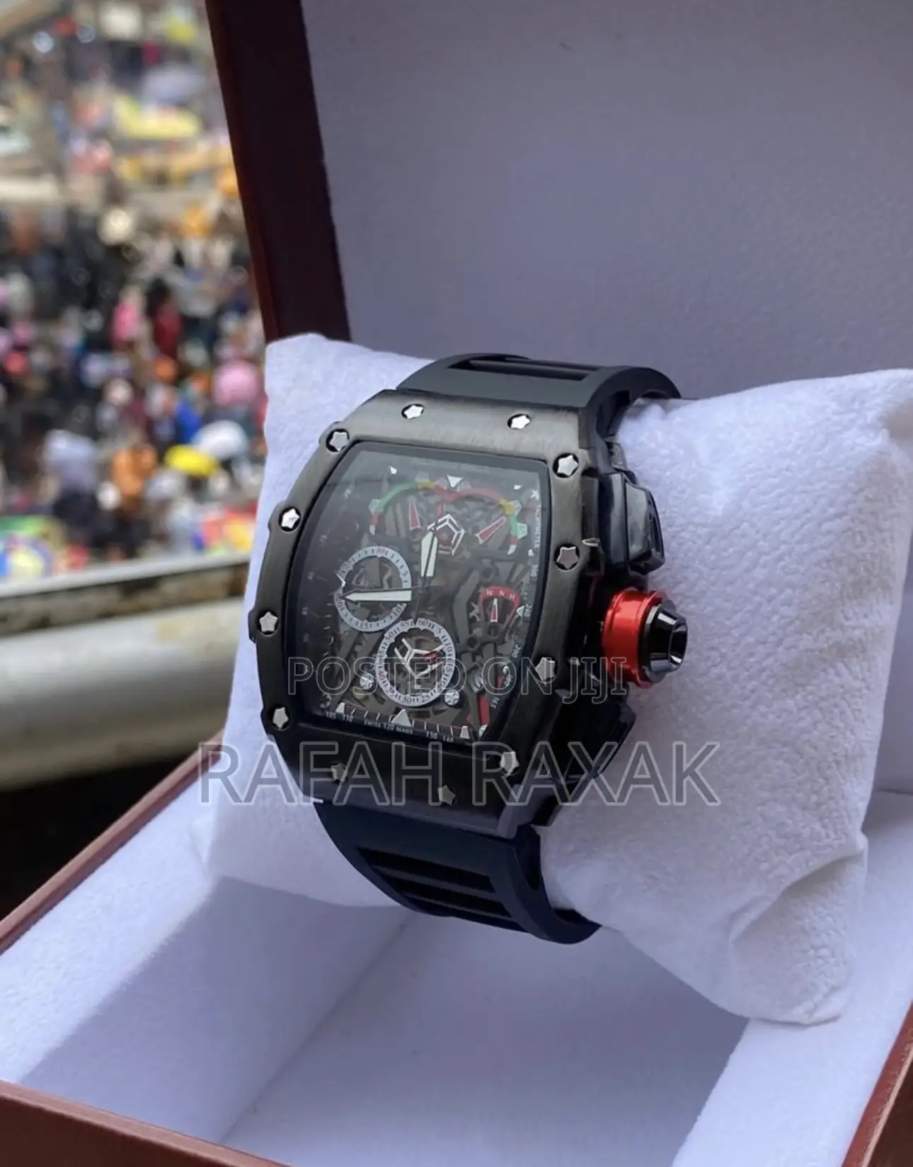 Original Men’S Richard Mille Black Rubber Wrist Watch