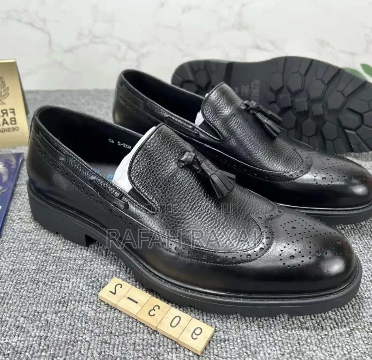 Original Men’S Black Franco Banetti Oxford Leather Loafers