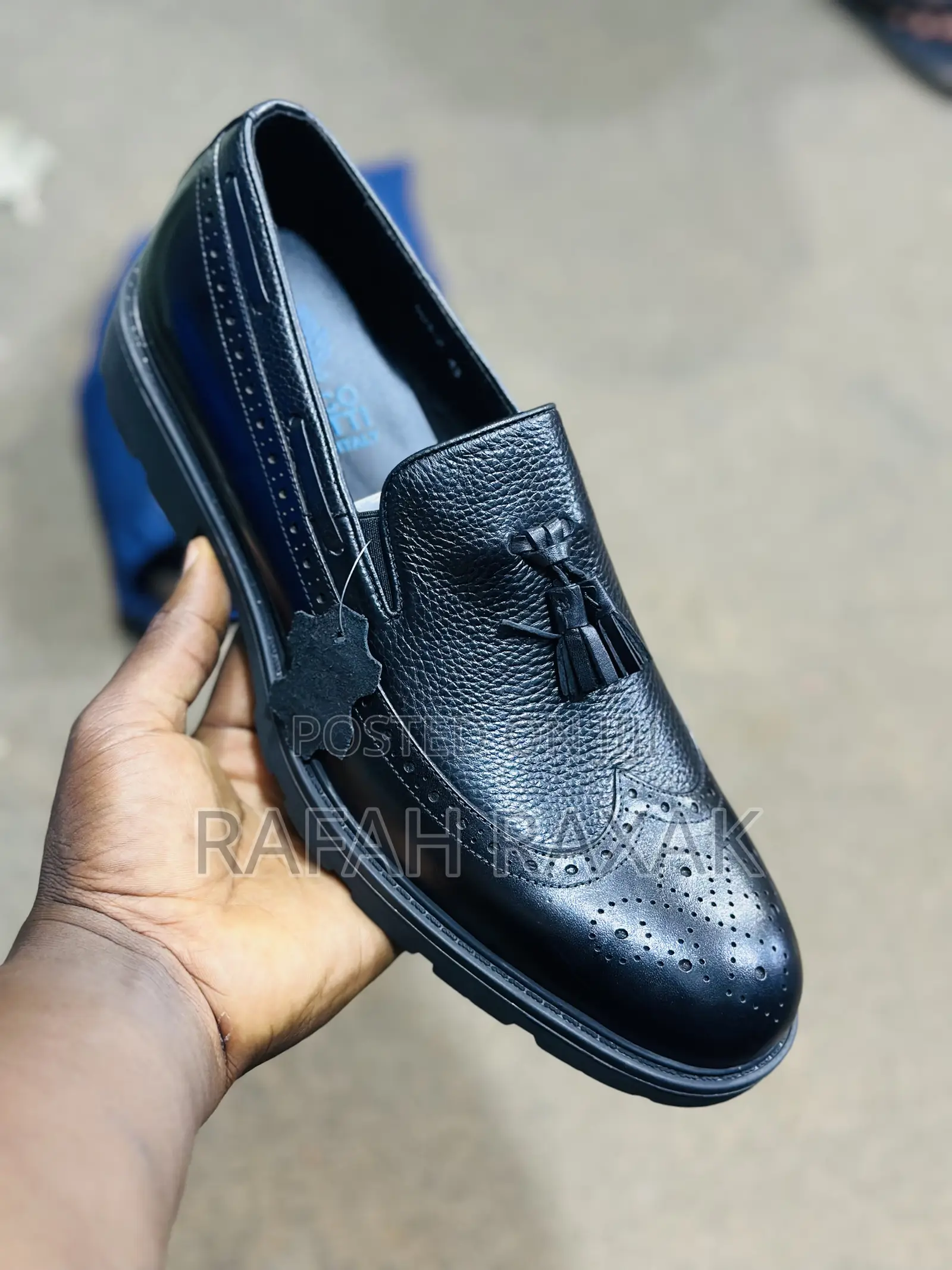 Men’S Classic Franco Banetti Rough Skin Leather Loafers