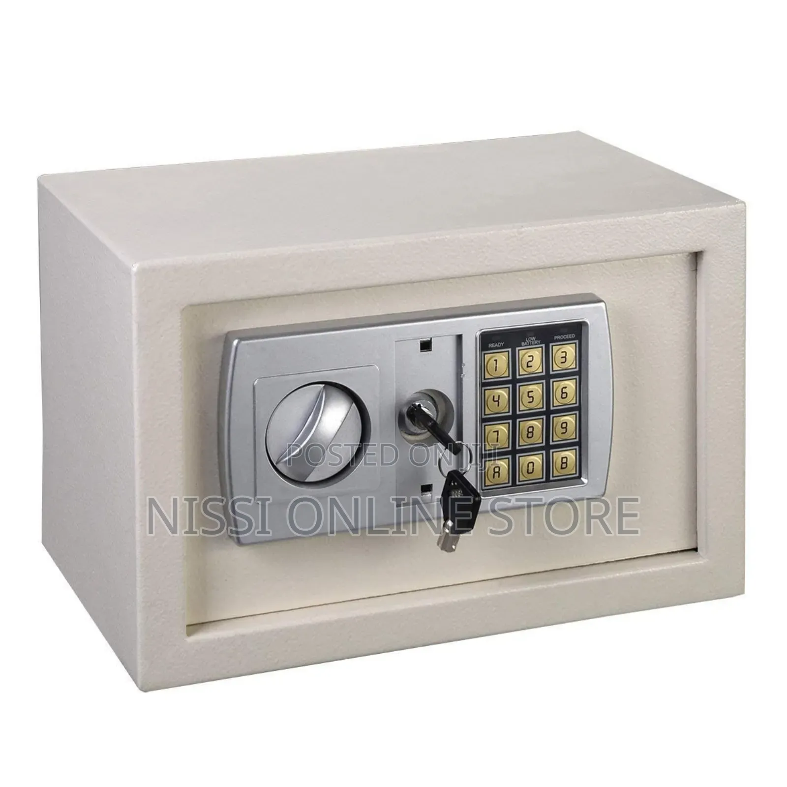 Fireproof With 2 Manual Override Keys Safe Cash Box.