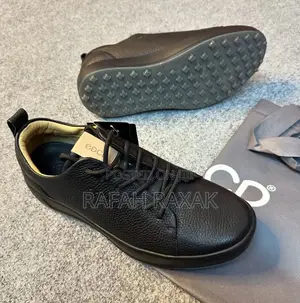 Men’S Triple Black Ecco Smart Casual Genuine Leather Sneaker