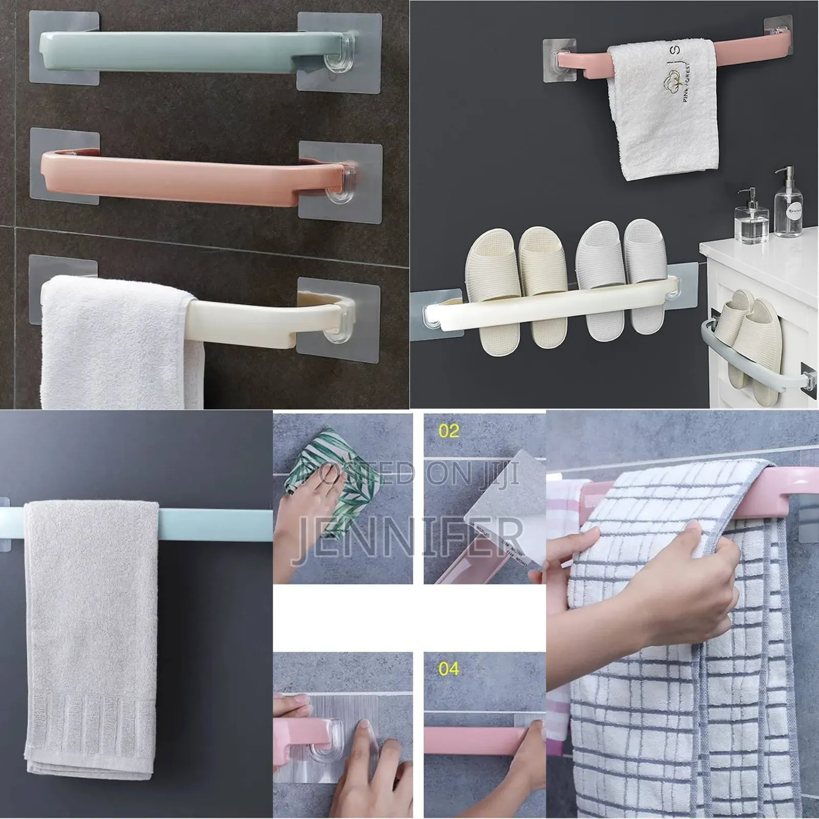 No Drill Kitchen or Bathroom Towel Holder