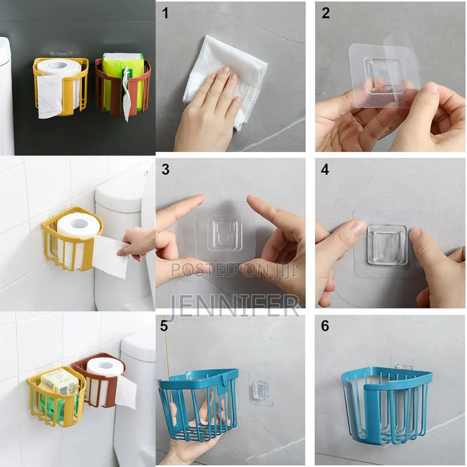 2pcs No Drill Toilet Paper Holders