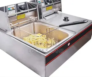 Pixel Commercial Double Deep Fryer, 12 Liters / 12l– Silver