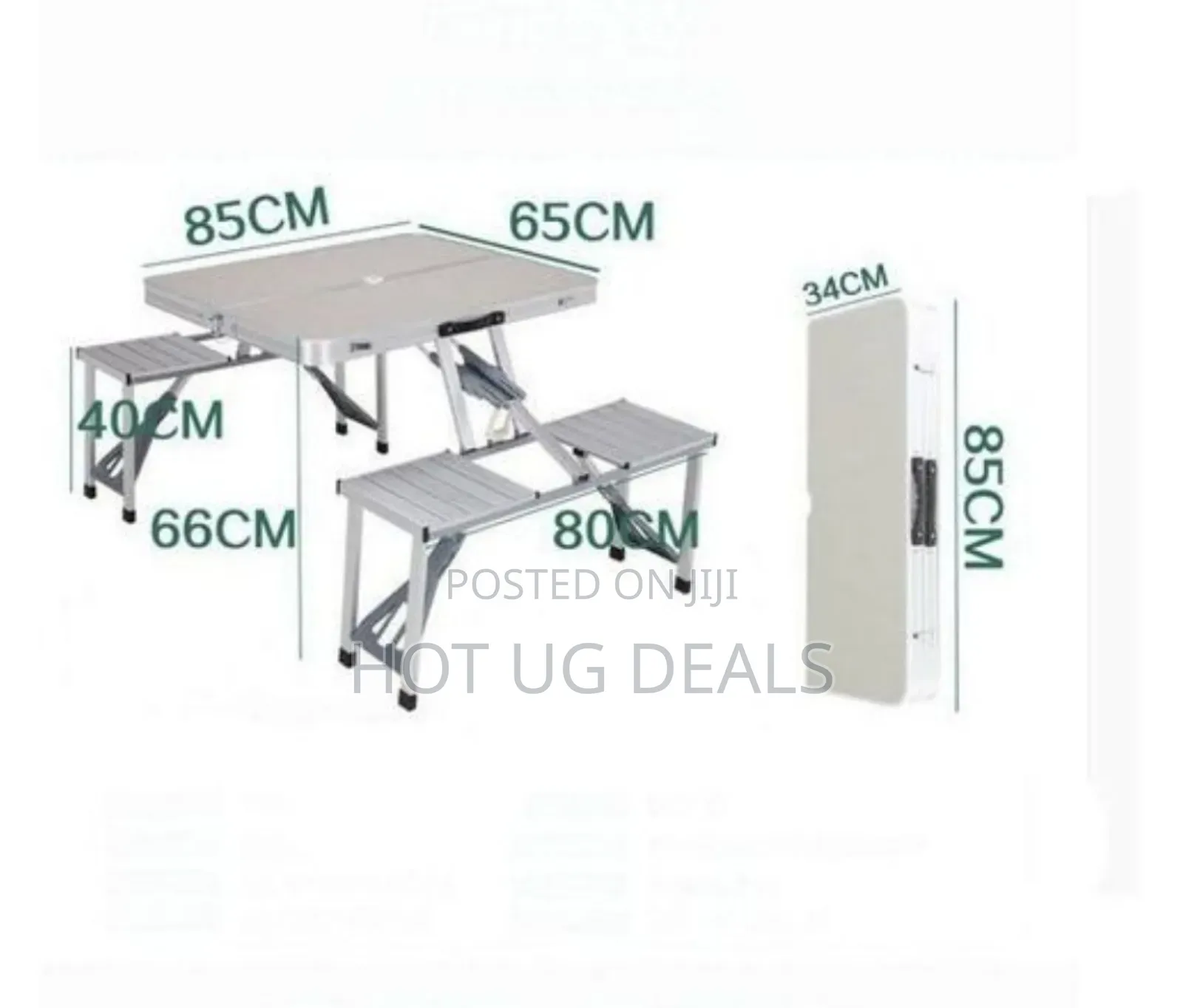 Foldable Camping Table  Tea Table With 4 Chairs Bench Seats