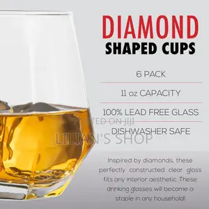 6pcs 310ml Diamond Whiskey Glasses
