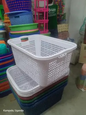 Plastic Kitchen Baskets Big White