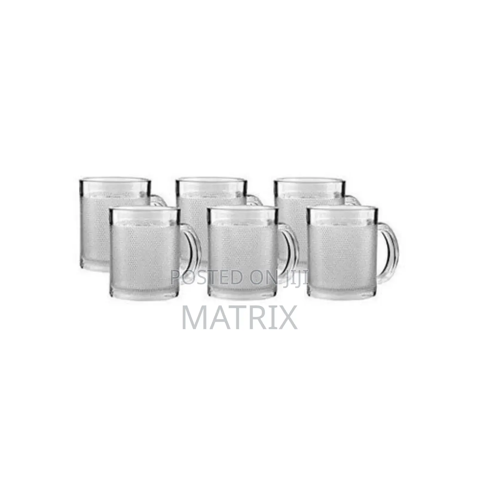 6pcs Set of Tea Coffee Glass Mugs - Transparent