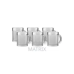 6pcs Set of Tea Coffee Glass Mugs - Transparent