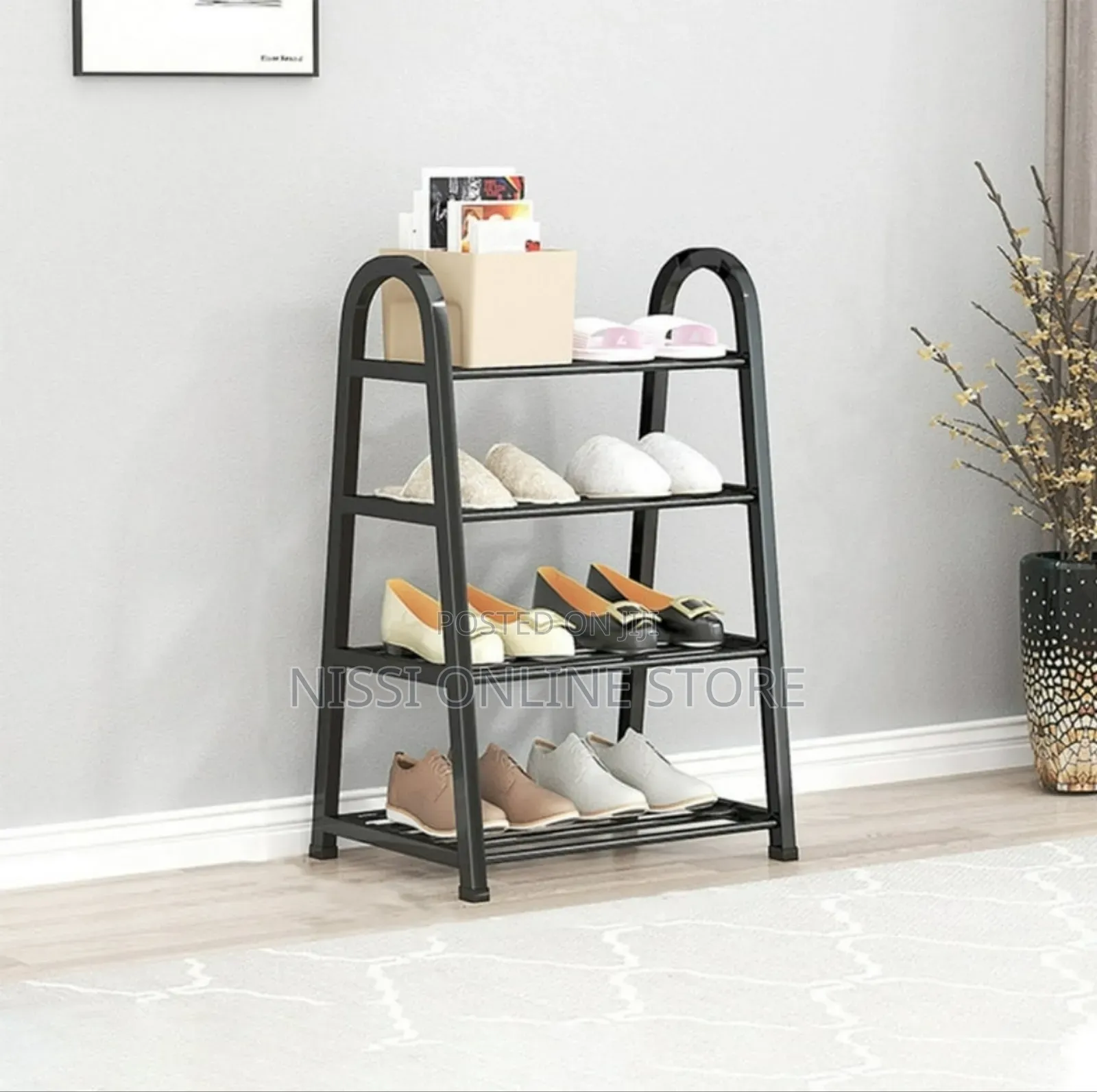 4 Tiers Metallic Shoes Rack