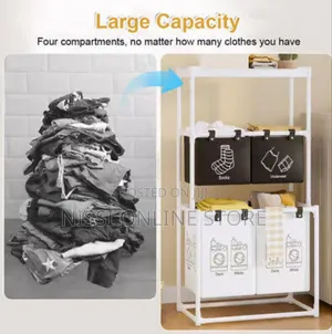 Multi Compartment Folding Multi Layer Laundry Basket