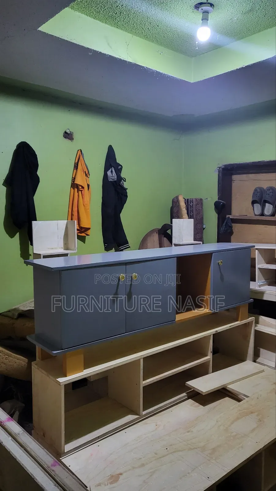 Tv Stand Grey and Gold Available